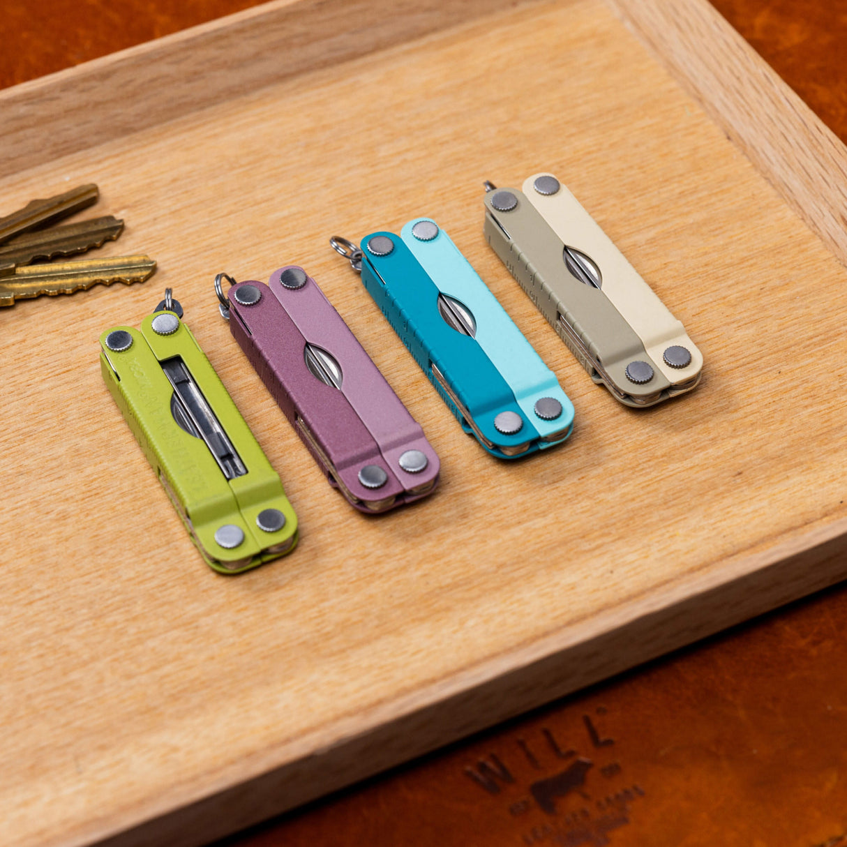 Four Leatherman Micra in various colors